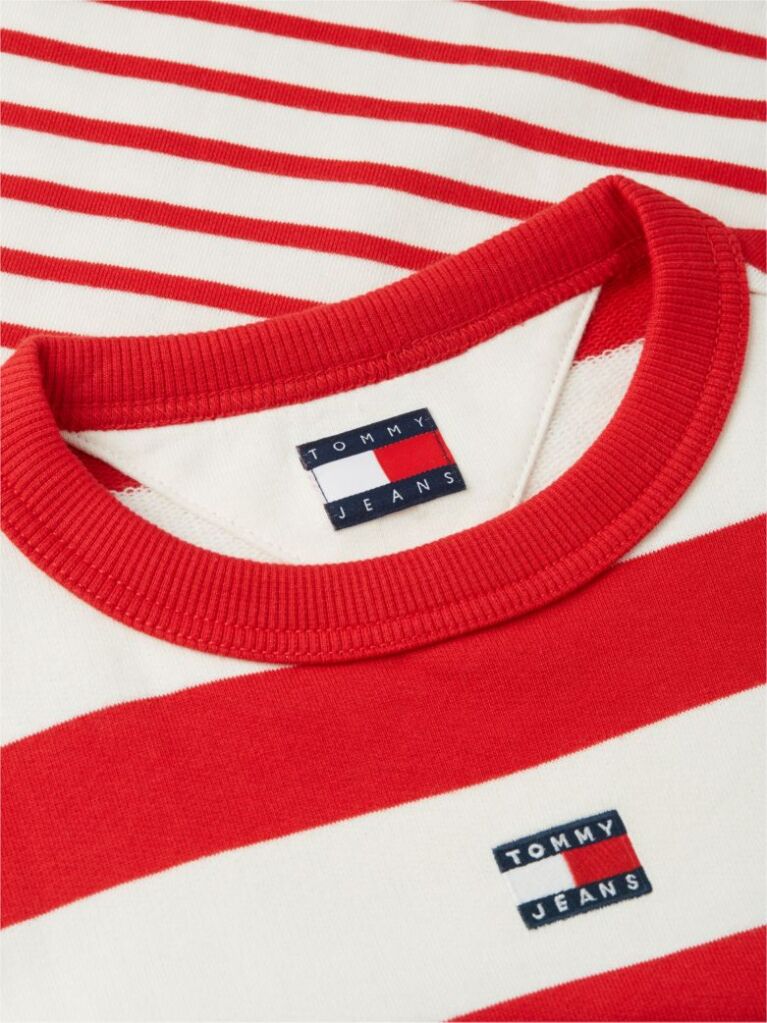Multi Tommy Badge Stripe Relaxed Sweatshirt  Women
