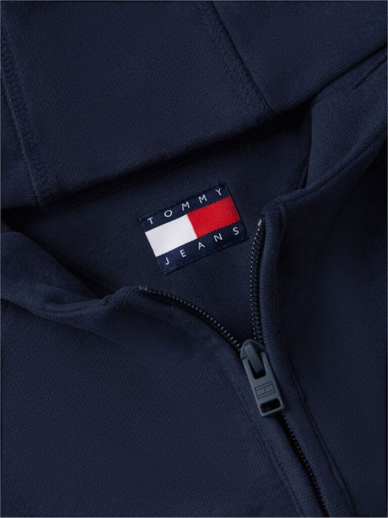 Blue Boxy Sueded Terry Zip-Thru Hoody  Women