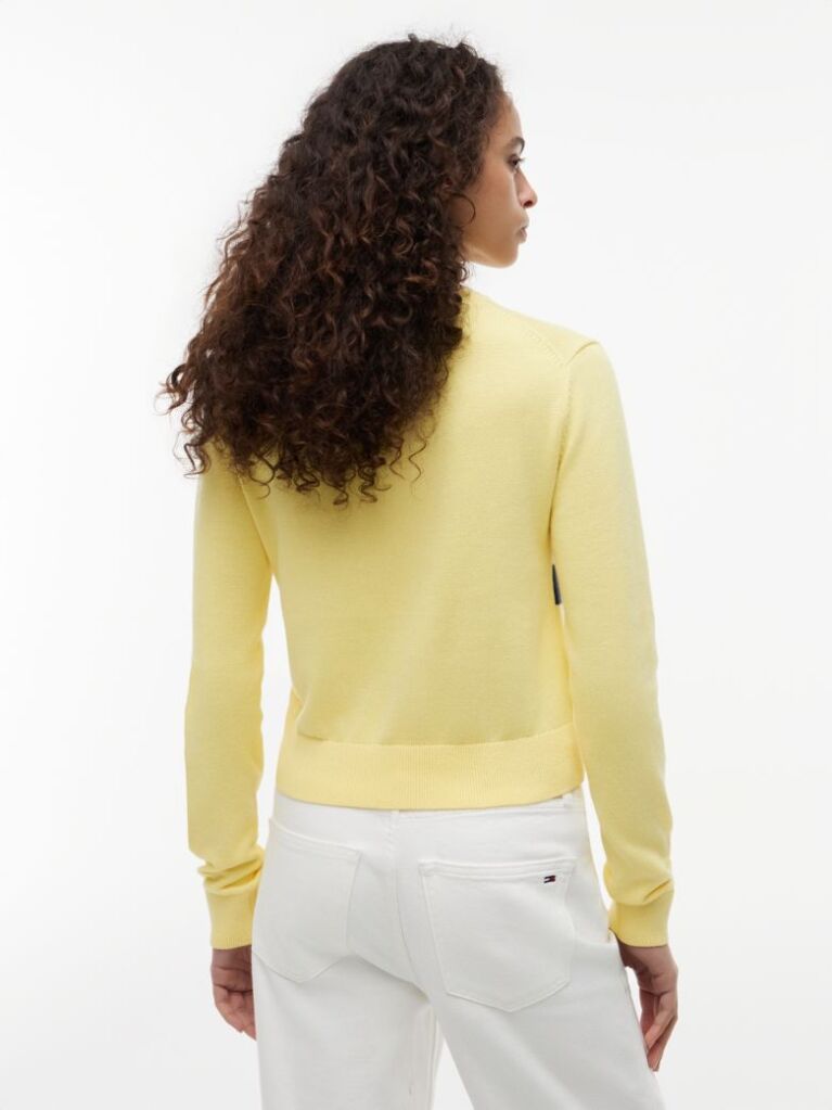 Yellow Tommy Flag Crew Neck Jumper  Women