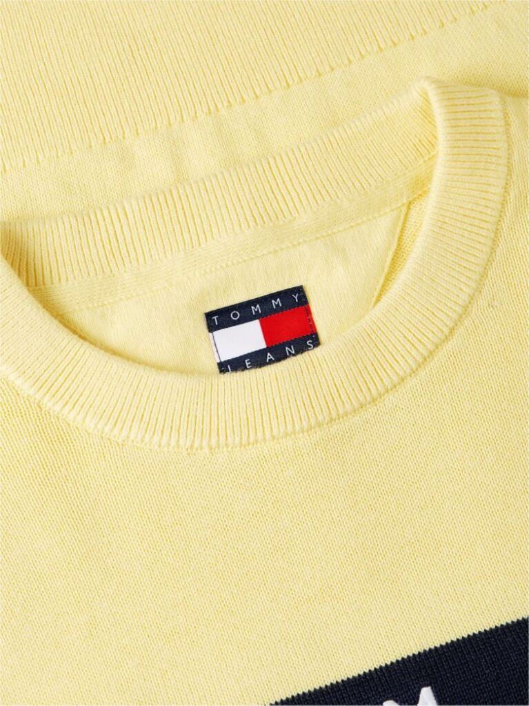 Yellow Tommy Flag Crew Neck Jumper  Women