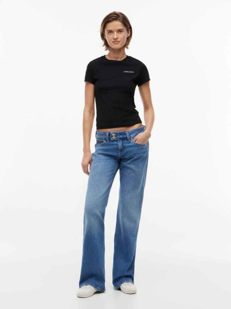 Black Logo Slim Jersey T-Shirt  Women