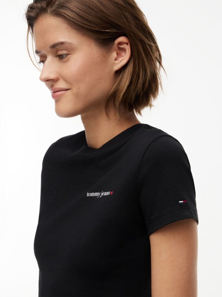 Black Logo Slim Jersey T-Shirt  Women
