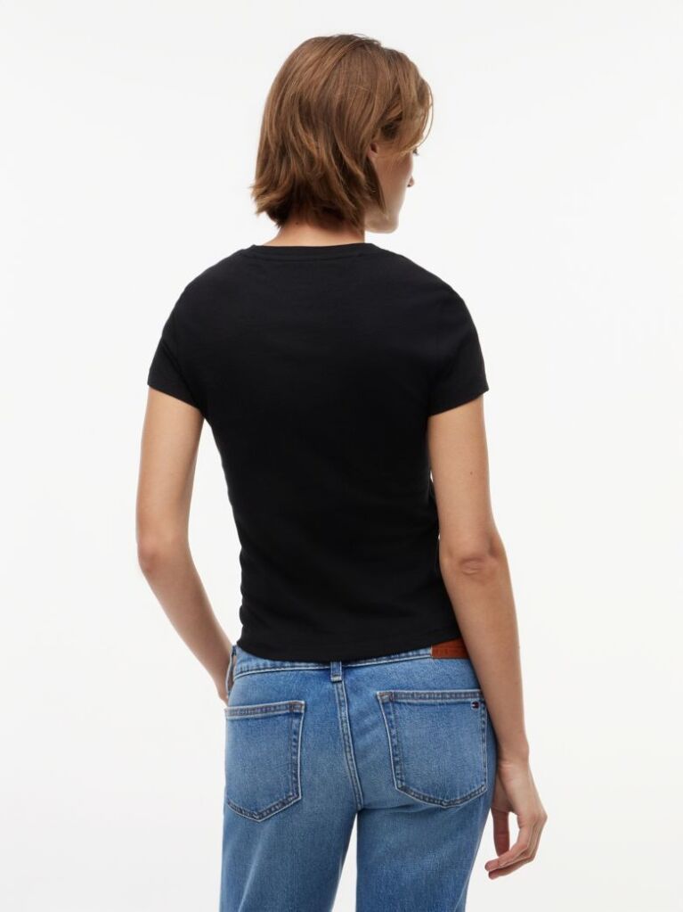 Black Logo Slim Jersey T-Shirt  Women