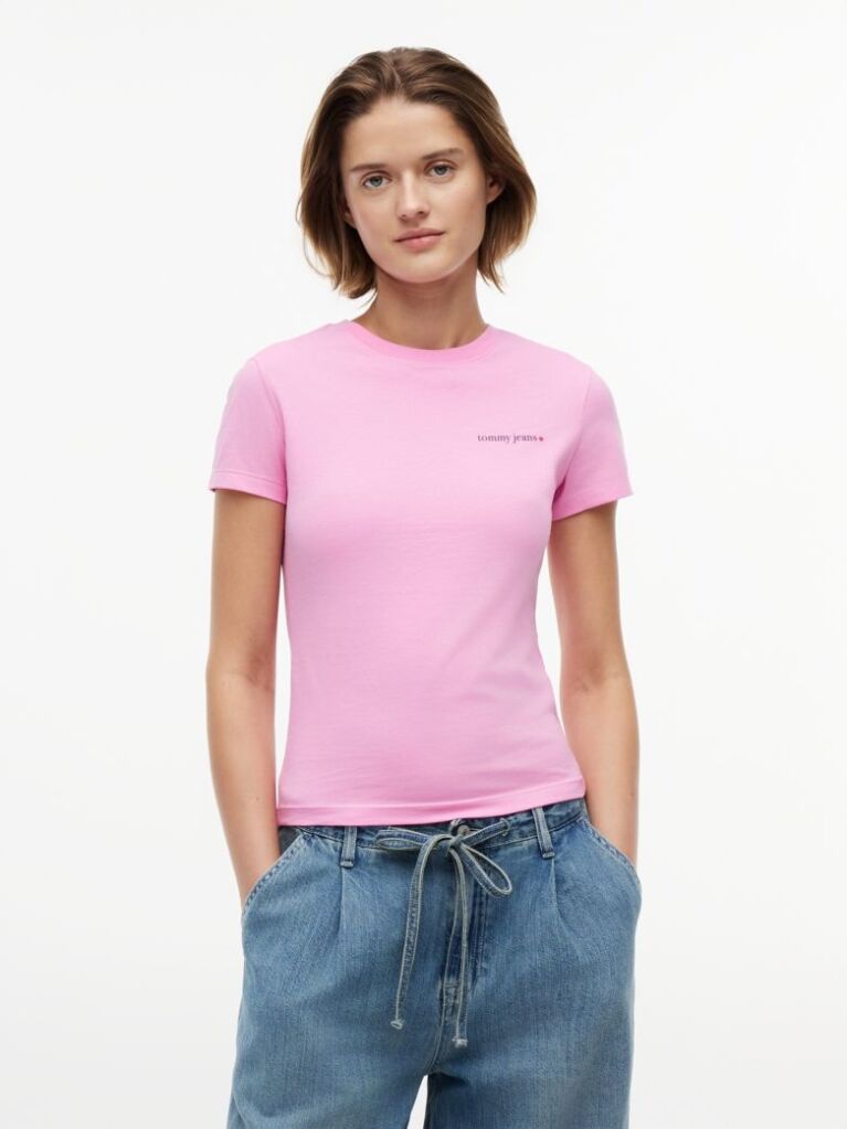 Pink Logo Slim Jersey T-Shirt  Women