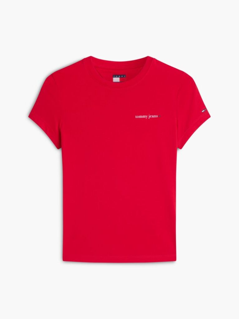 Κόκκινο T-Shirt Jersey Σε Στενή Γραμμή  Γυναίκες