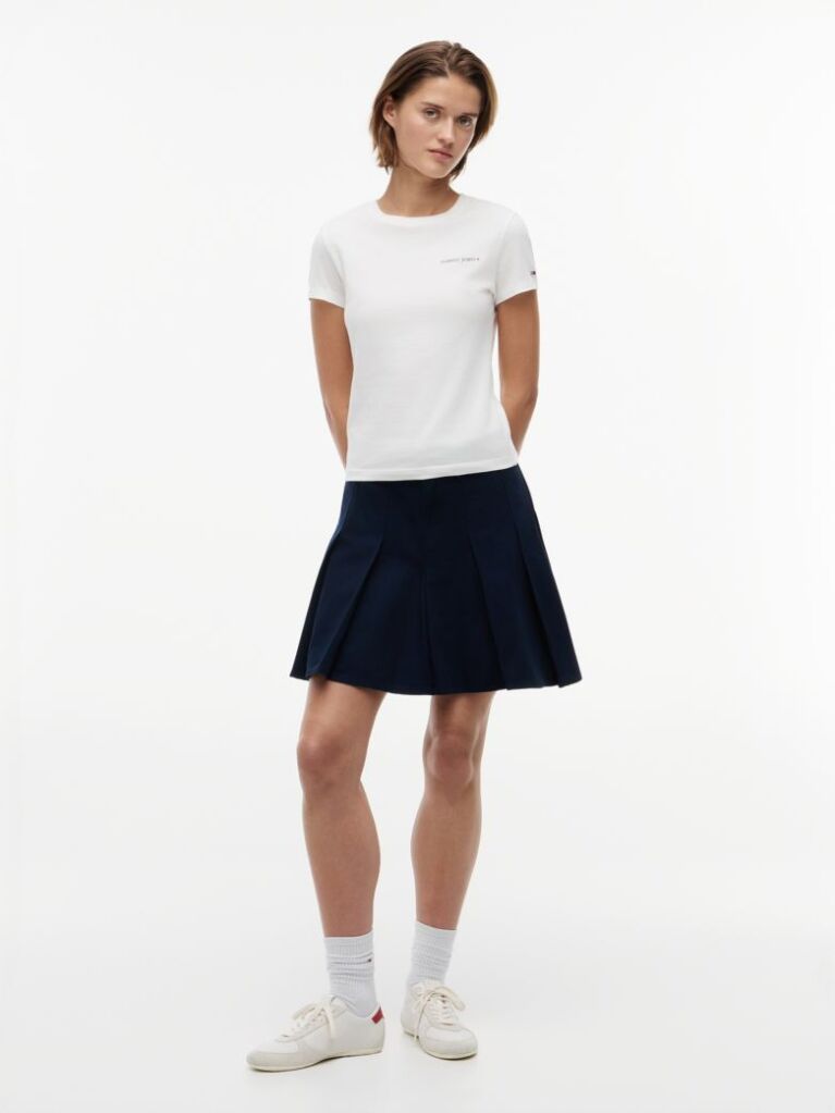 White Logo Slim Jersey T-Shirt  Women