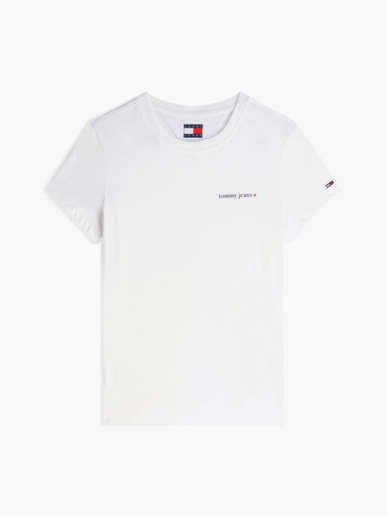 White Logo Slim Jersey T-Shirt  Women