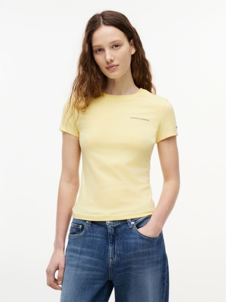Yellow Logo Slim Jersey T-Shirt  Women