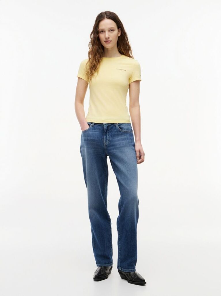 Yellow Logo Slim Jersey T-Shirt  Women