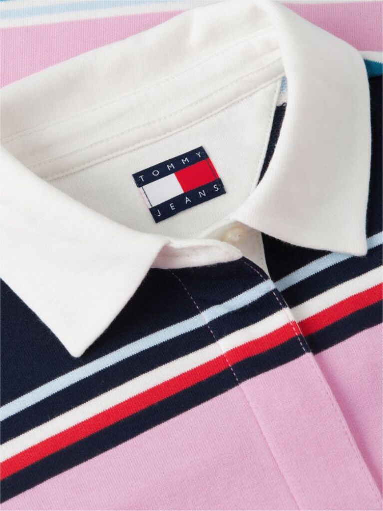 Multi Mixed Stripe Relaxed Rugby Shirt  Women