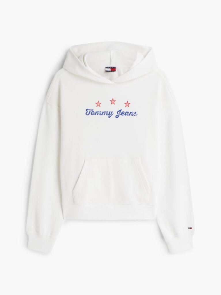 White Back Graphic Boxy Hoody  Women