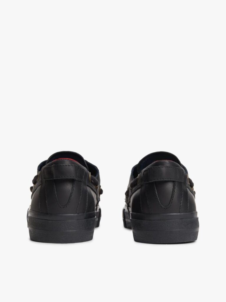 Black Archive Flag Stripe Leather Boat Shoes  Men