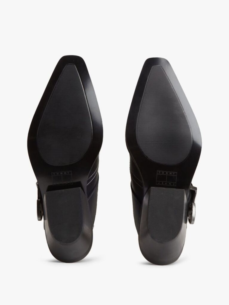 Black Archive Leather Cowboy Mules  Women