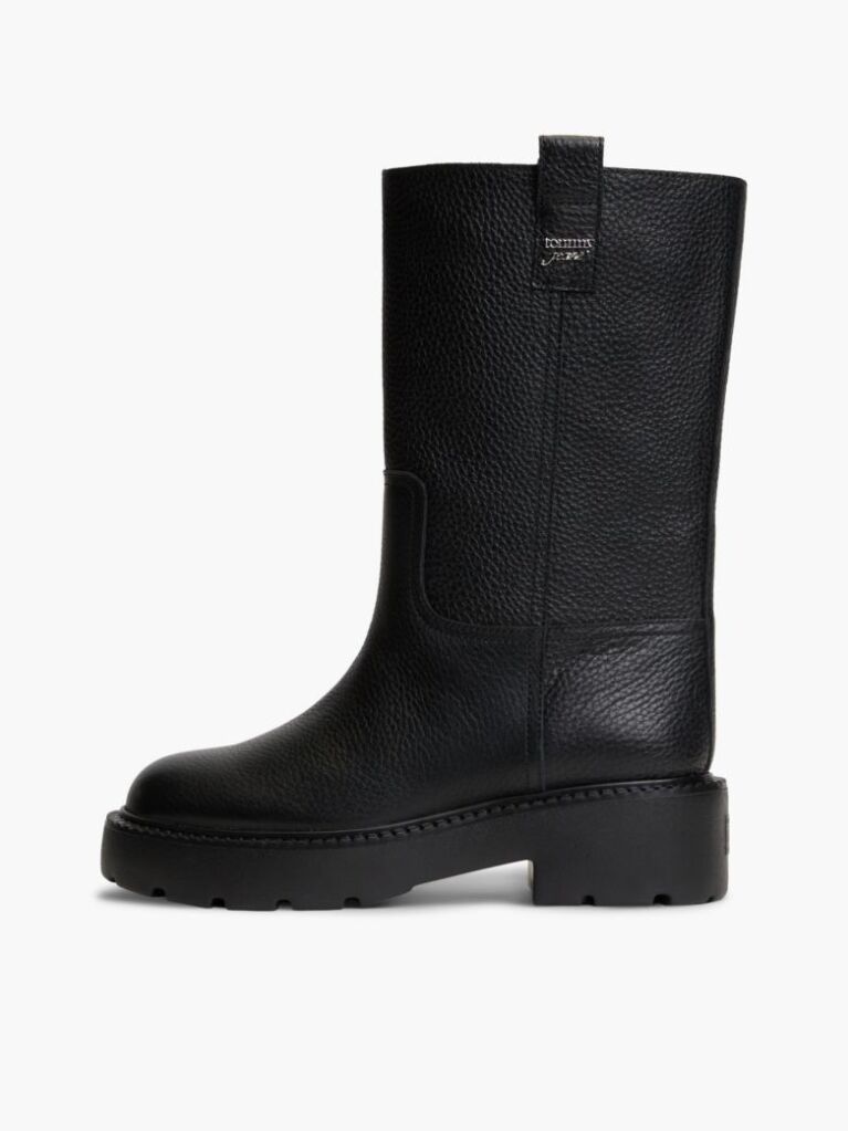 Black Leather Ankle Boots  Women
