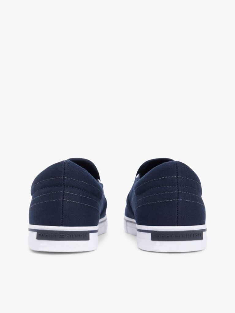 Blue Canvas Slip-On Trainers  Men