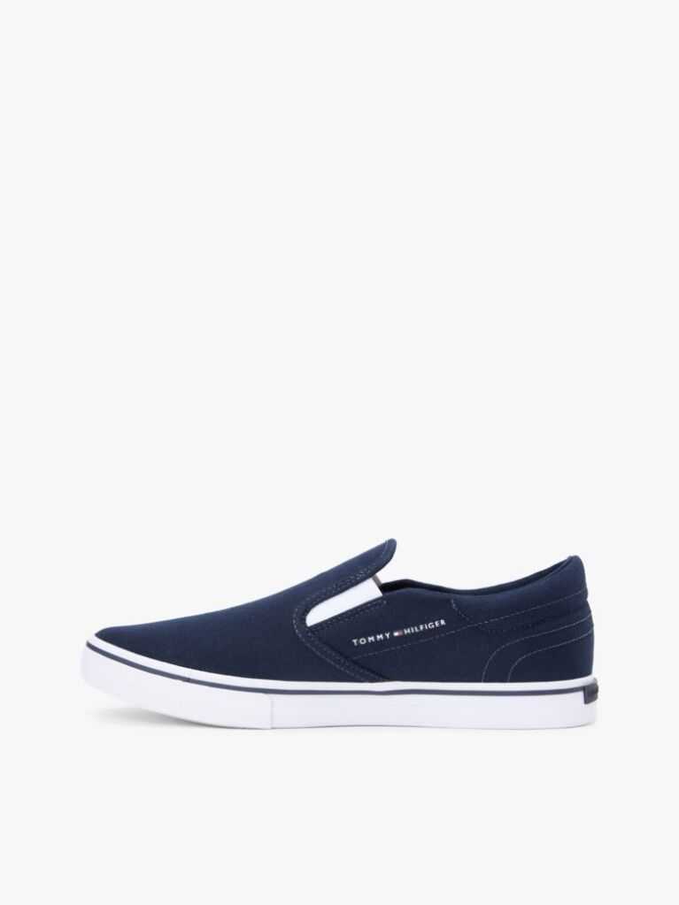 Blue Canvas Slip-On Trainers  Men