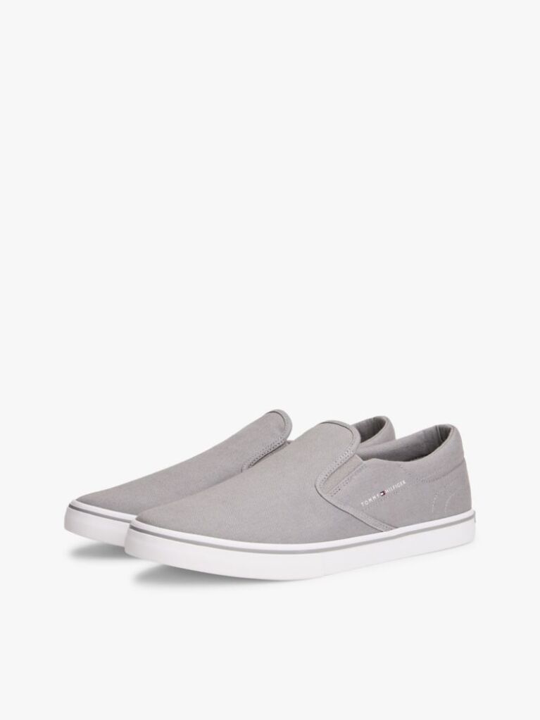 Grey Canvas Slip-On Trainers  Men