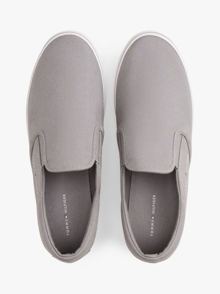 Grey Canvas Slip-On Trainers  Men
