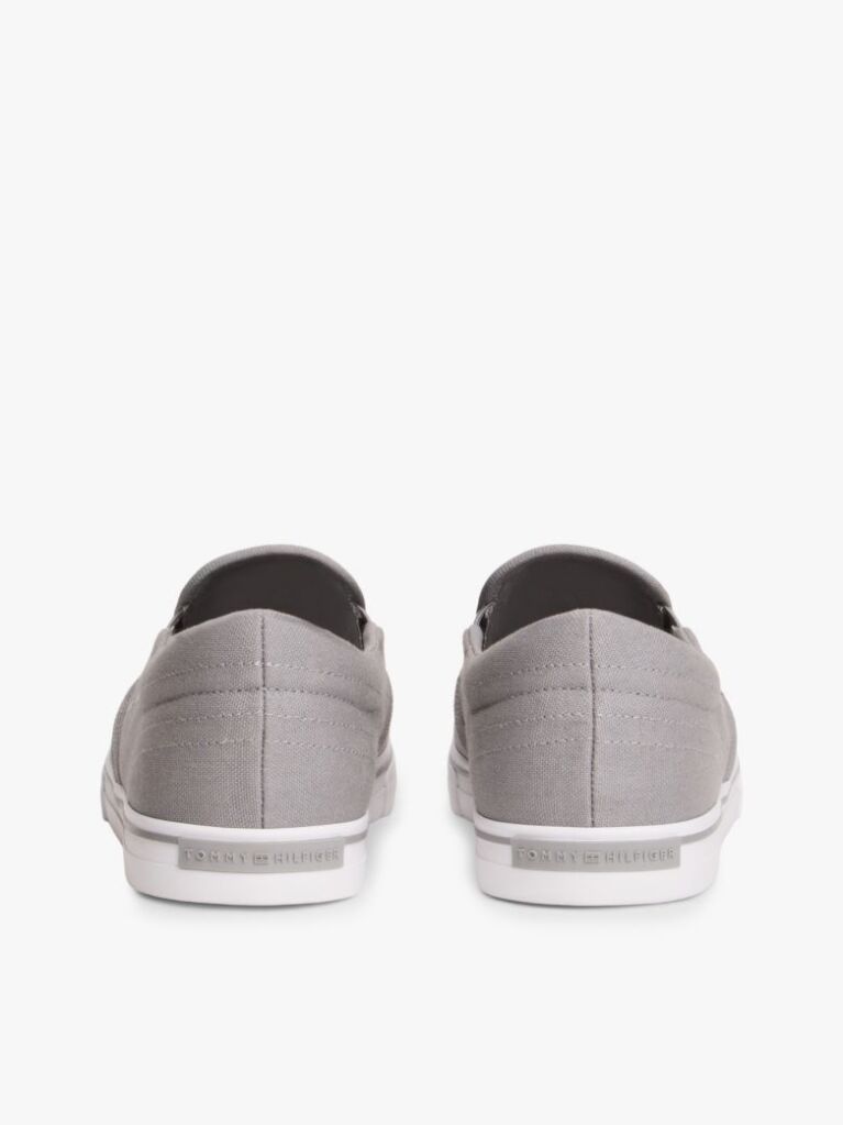 Grey Canvas Slip-On Trainers  Men