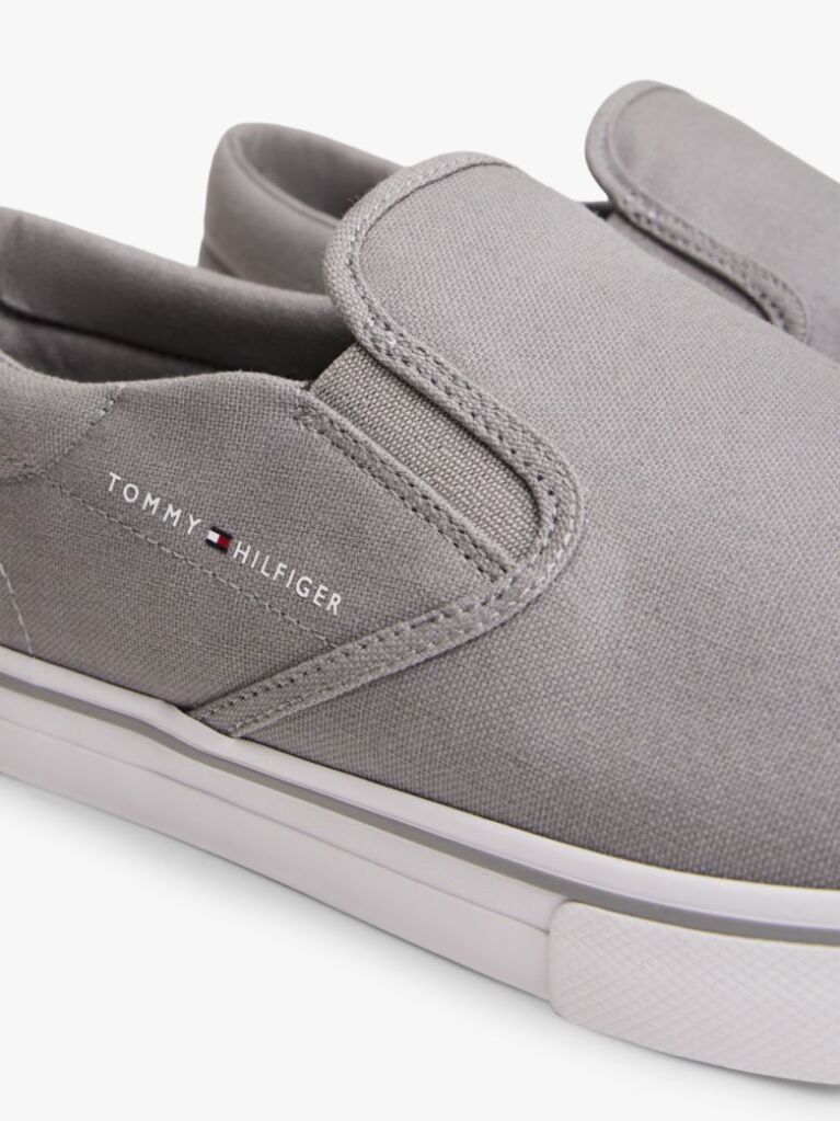 Grey Canvas Slip-On Trainers  Men