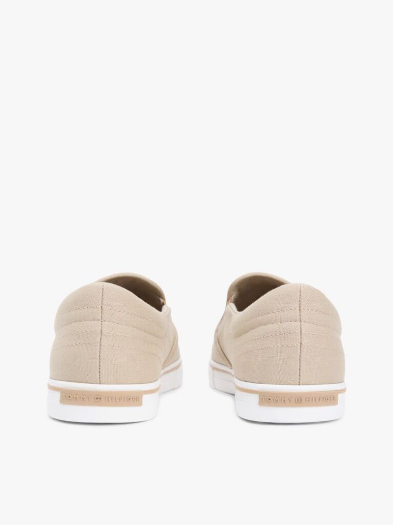 Beige Canvas Slip-On Trainers  Men