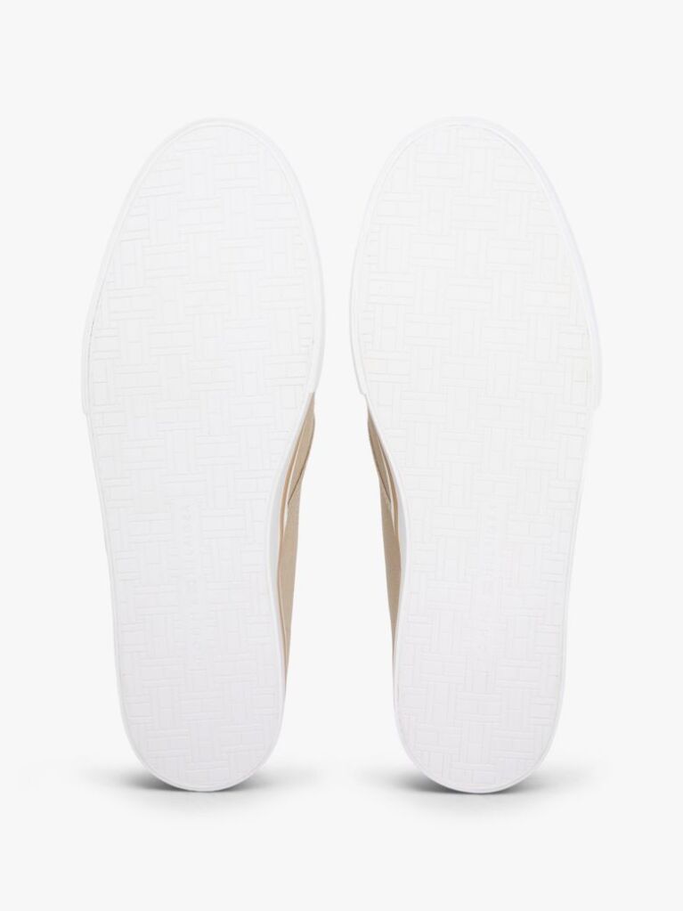 Beige Canvas Slip-On Trainers  Men