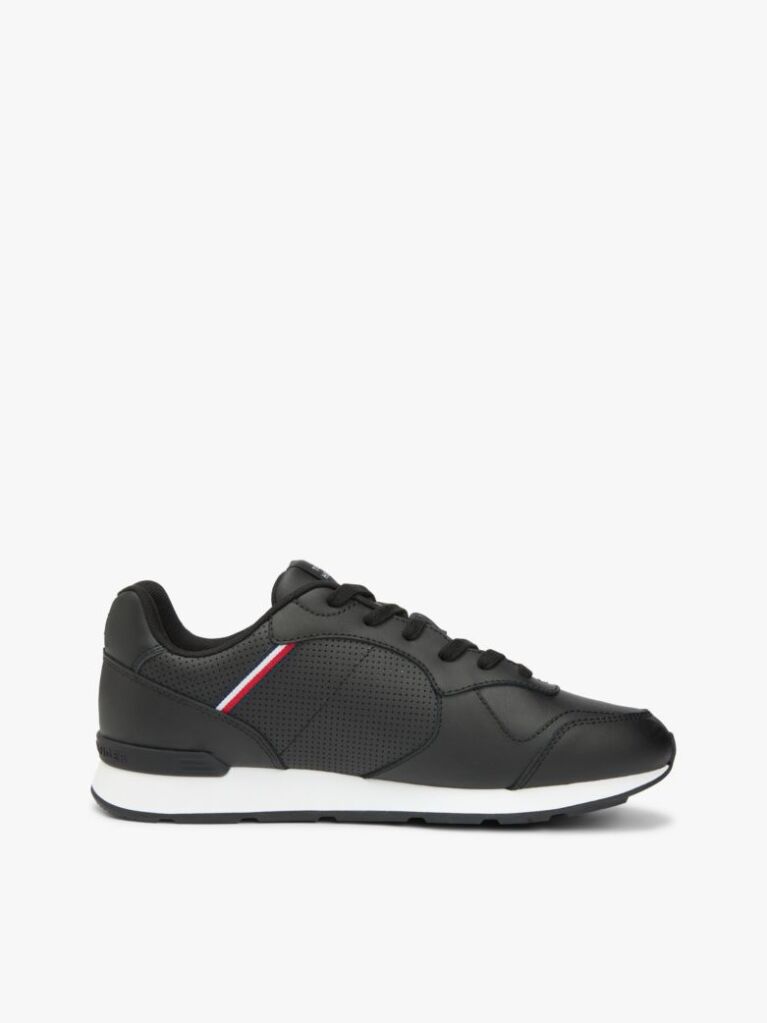 Μαύρο Δερμάτινα Sneakers Με Signature Λεπτομέρεια  Άνδρες