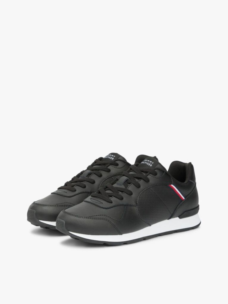 Μαύρο Δερμάτινα Sneakers Με Signature Λεπτομέρεια  Άνδρες