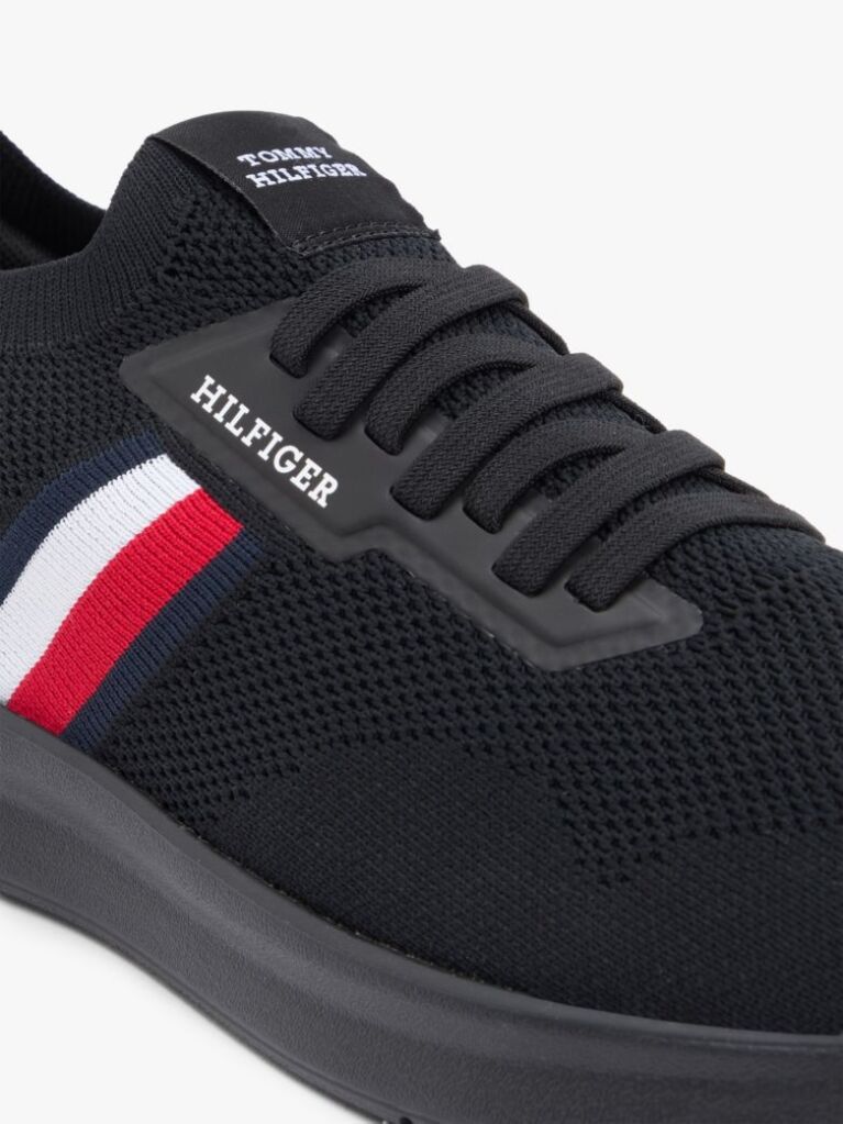 Black Hilfiger Monotype Lightweight Knit Trainers  Men