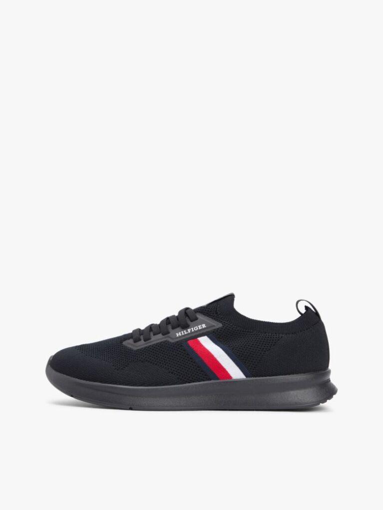 Black Hilfiger Monotype Lightweight Knit Trainers  Men