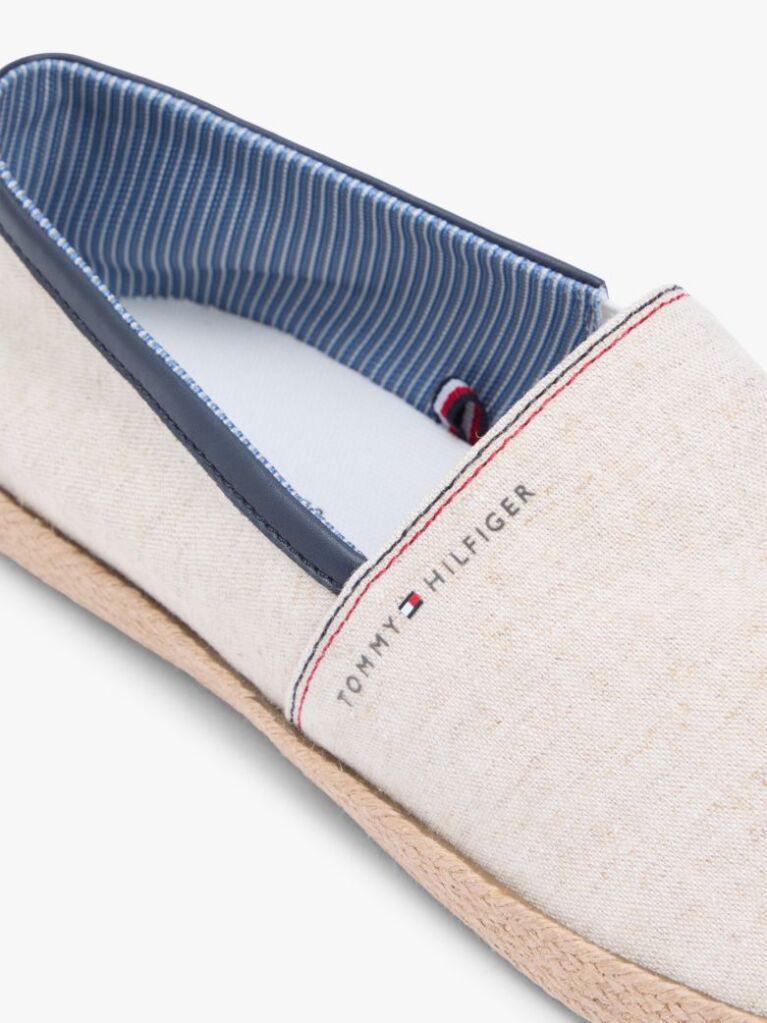 White Linen Chambray Espadrilles  Men