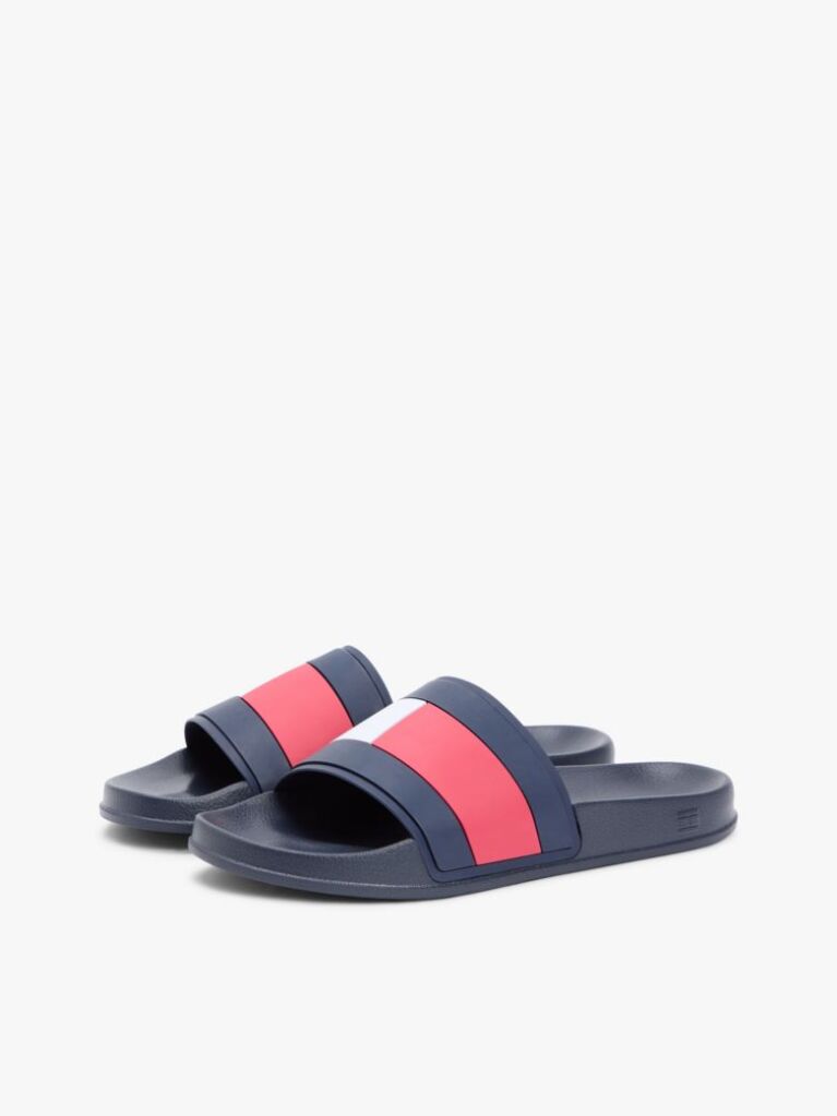 Μπλε Slides Με Branded Λουράκι  Άνδρες