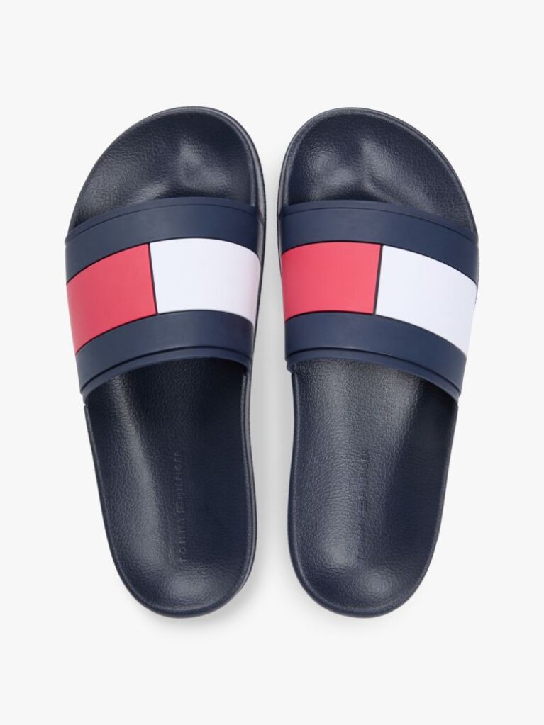 Μπλε Slides Με Branded Λουράκι  Άνδρες