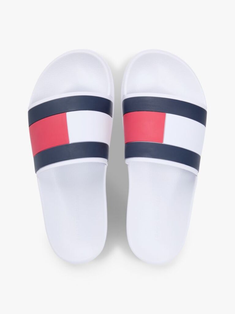 Άσπρο Slides Με Branded Λουράκι  Άνδρες