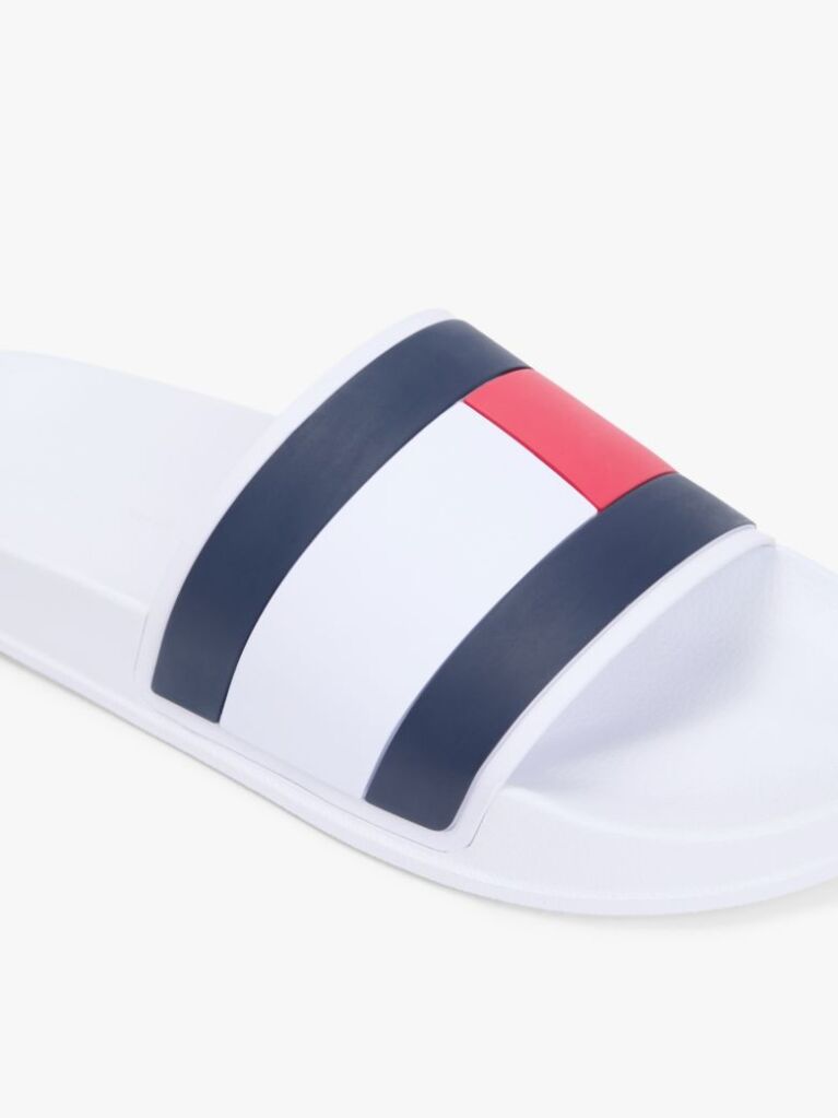 Άσπρο Slides Με Branded Λουράκι  Άνδρες