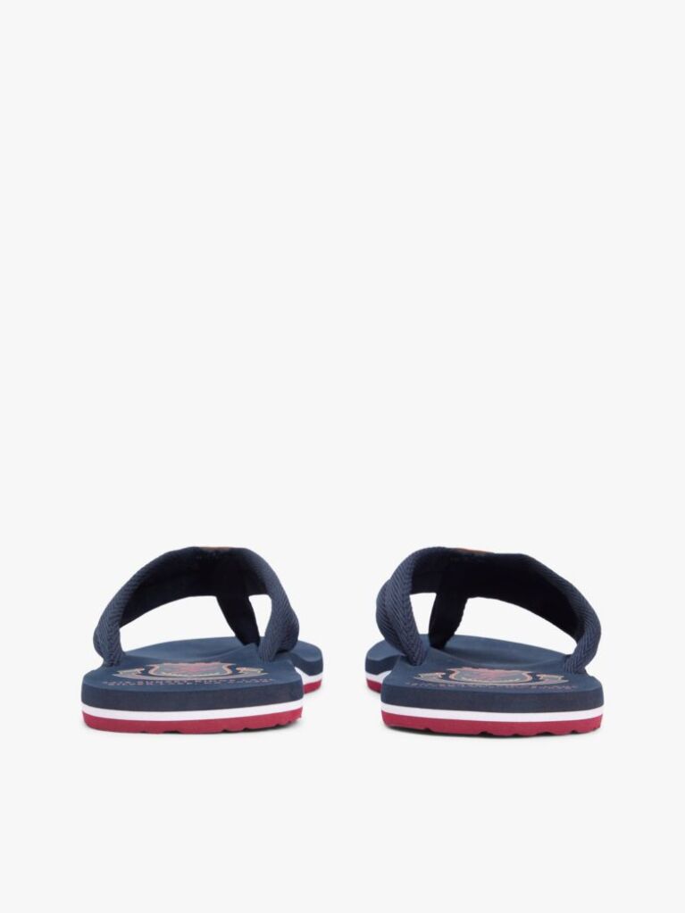 Blue Crest Patch Webbing Strap Flip-Flops  Men