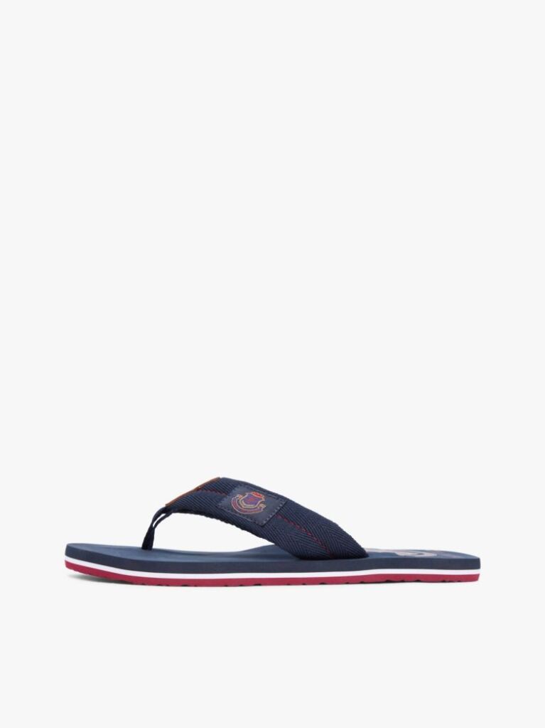 Blue Crest Patch Webbing Strap Flip-Flops  Men