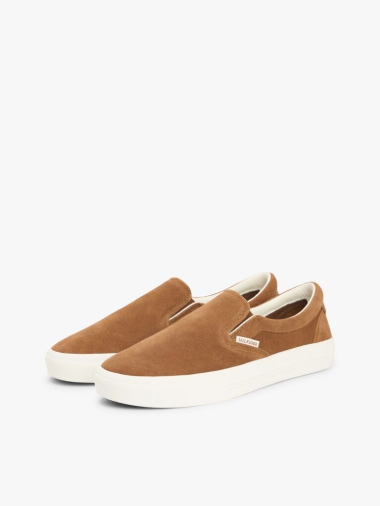 Brown Suede Slip-on Cupsole Trainers  Men