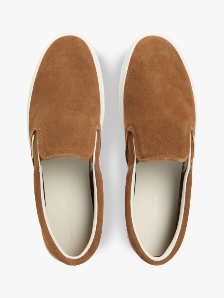 Brown Suede Slip-on Cupsole Trainers  Men