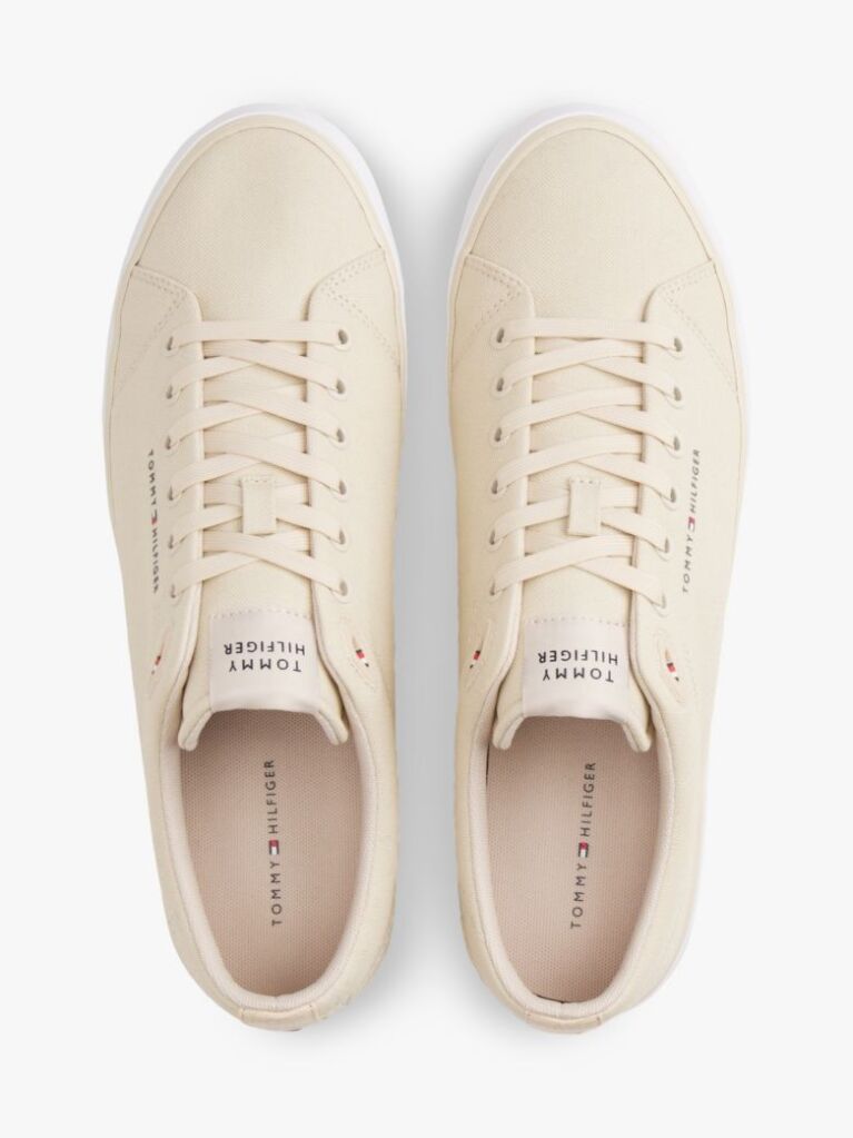 Μπεζ Sneakers Από Καμβά Με Λογότυπο  Άνδρες