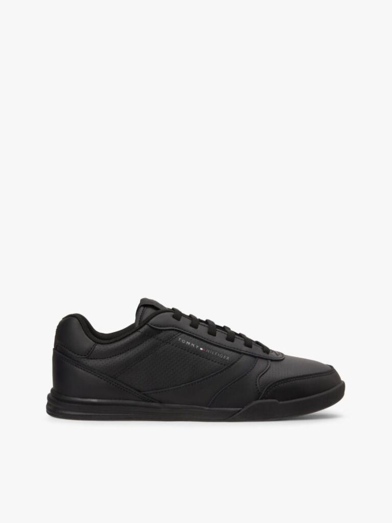 Μαύρο Δερμάτινα Sneakers Με Αντίθεση Πίσω  Άνδρες