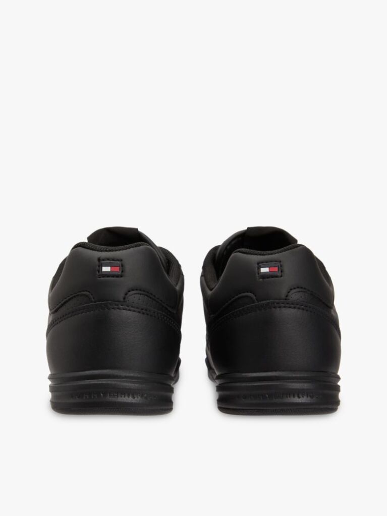Μαύρο Δερμάτινα Sneakers Με Αντίθεση Πίσω  Άνδρες