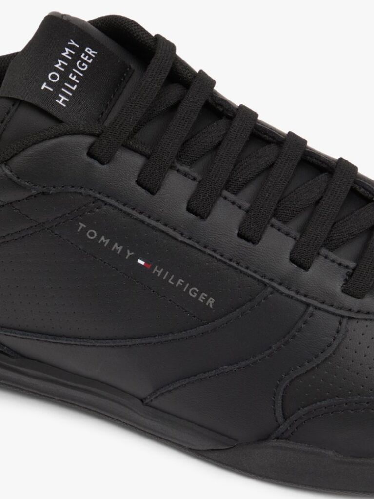 Μαύρο Δερμάτινα Sneakers Με Αντίθεση Πίσω  Άνδρες
