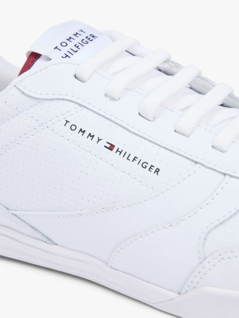 Άσπρο Δερμάτινα Sneakers Με Αντίθεση Πίσω  Άνδρες