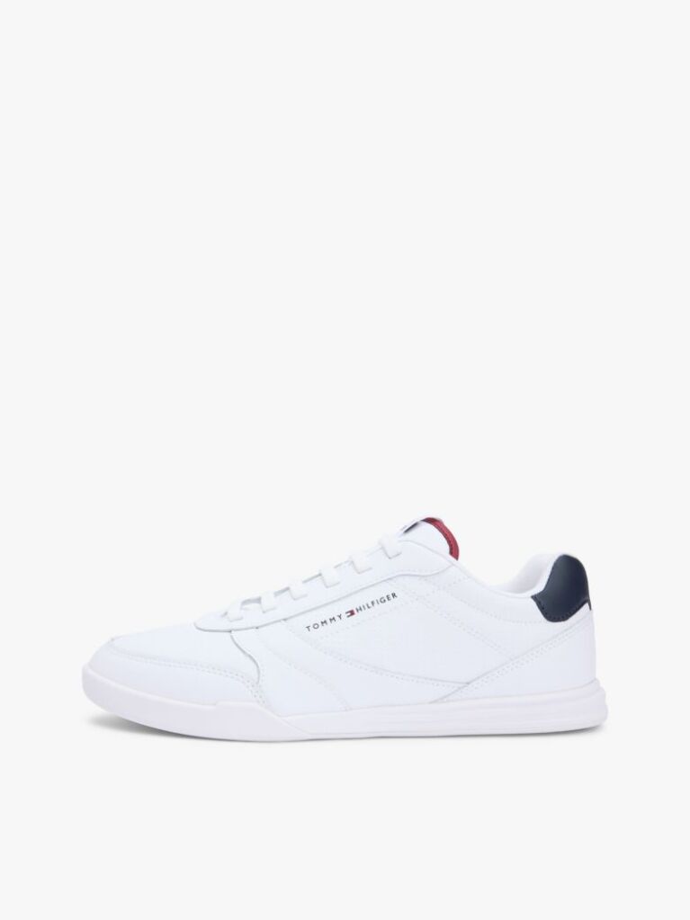 Άσπρο Δερμάτινα Sneakers Με Αντίθεση Πίσω  Άνδρες