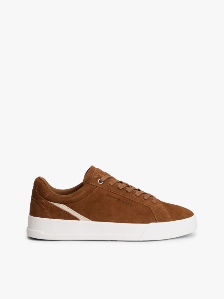 Brown Suede Court Trainers  Men