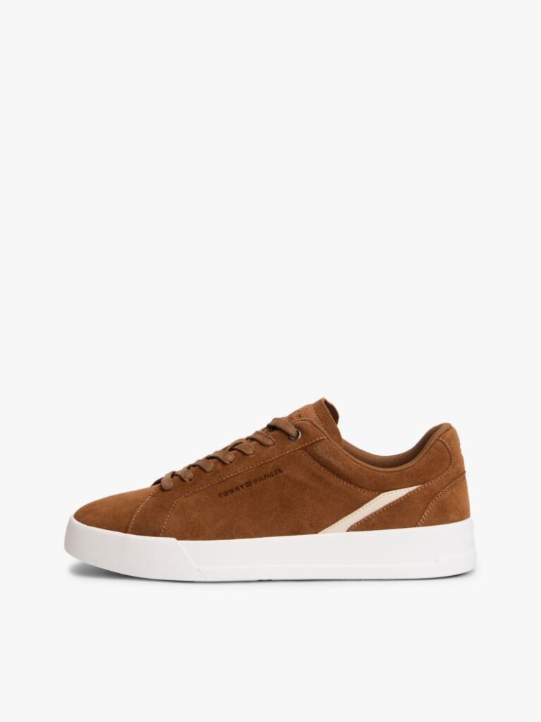 Brown Suede Court Trainers  Men