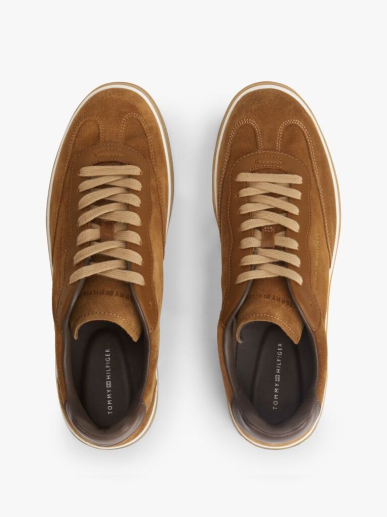 Brown Luxe Suede Trainers  Men