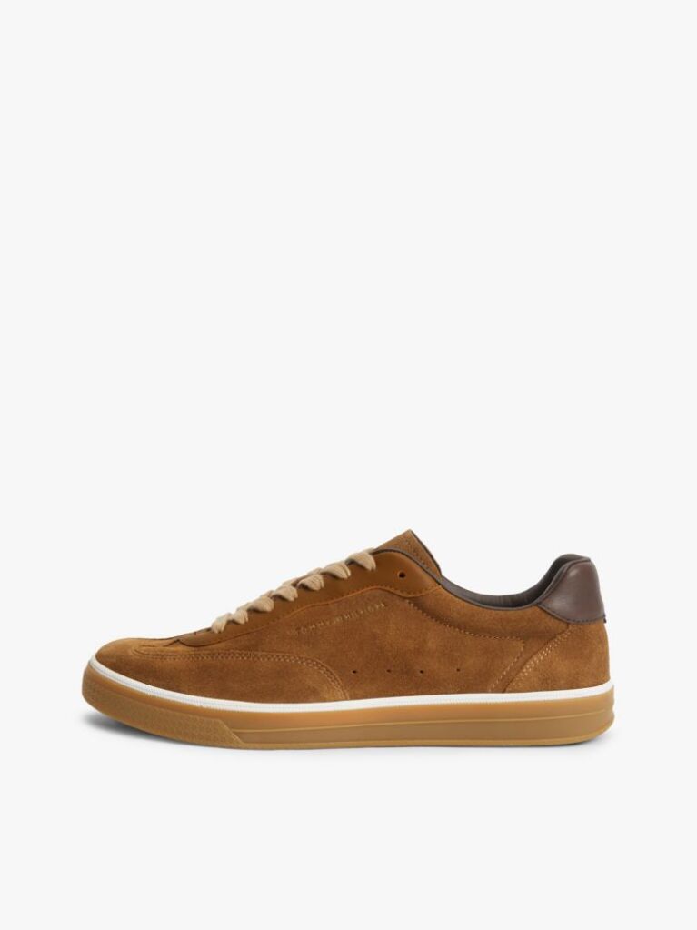Brown Luxe Suede Trainers  Men