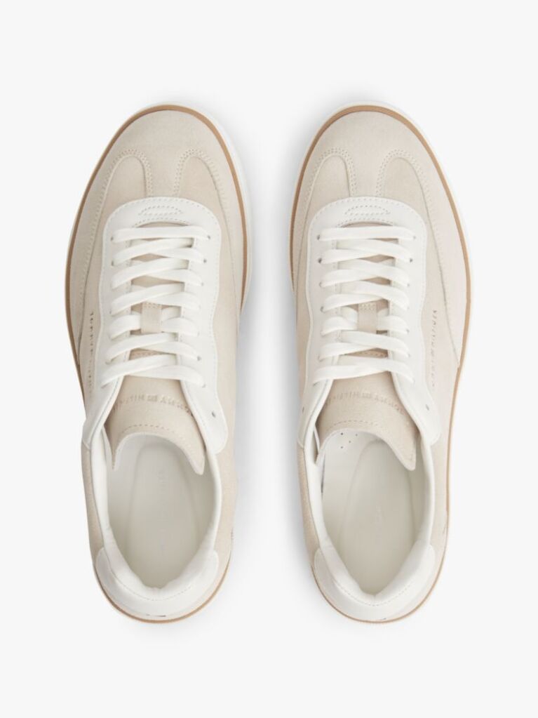 Beige Luxe Suede Trainers  Men